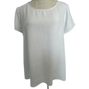 Alfani White Short Sleeve High Low Loose Top Size 12